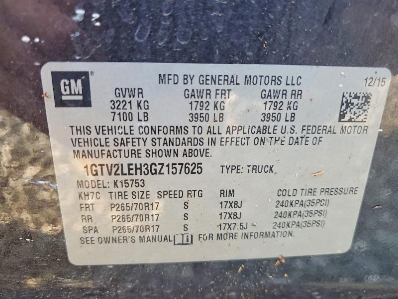 Продаж на аукціоні авто 2016 Gmc Sierra, vin: 1GTV2LEH3GZ157625, номер лоту: 63111396