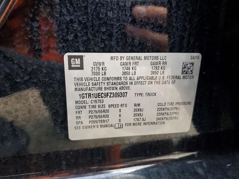 2015 Gmc Sierra მანქანა იყიდება აუქციონზე, vin: 1GTR1UEC9FZ309307, აუქციონის ნომერი: 61115606