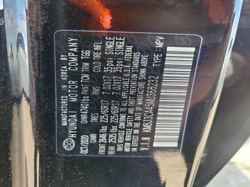 62487956 :رقم المزاد ، KM8J3CA45MU368232 vin ، 2021 Hyundai Tucson مزاد بيع