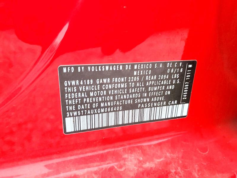 62116546 :رقم المزاد ، 3VW5T7AUXGM066406 vin ، 2016 Volkswagen Gti مزاد بيع