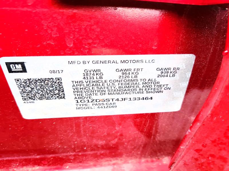 Продажа на аукционе авто 2018 Chevrolet Malibu, vin: 1G1ZD5ST4JF133464, номер лота: 60211216