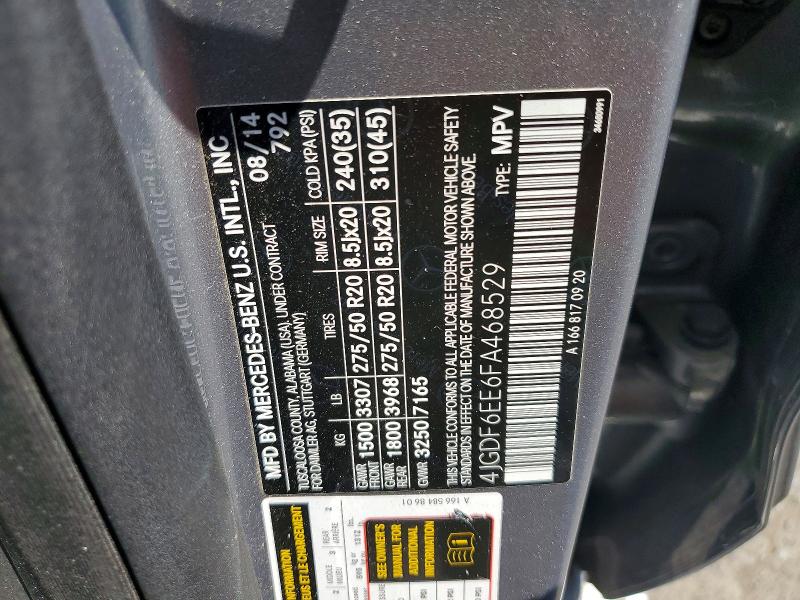 2015 Mercedes-benz Gl მანქანა იყიდება აუქციონზე, vin: 4JGDF6EE6FA468529, აუქციონის ნომერი: 60702316