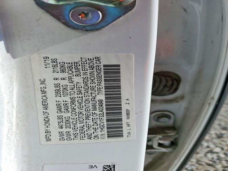 Продаж на аукціоні авто 2020 Honda Accord, vin: 1HGCV1F32LA034849, номер лоту: 61200356