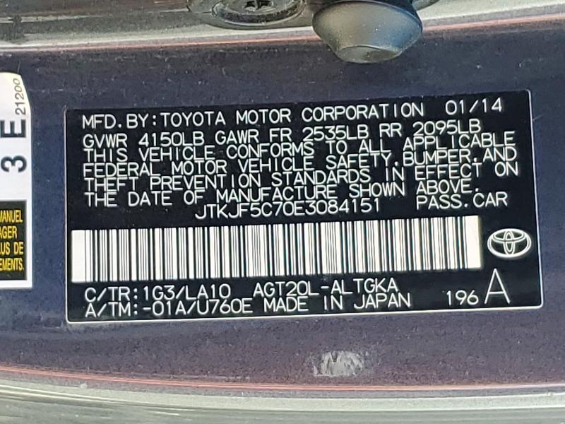 Продаж на аукціоні авто 2014 Scion Tc, vin: JTKJF5C70E3084151, номер лоту: 59691286