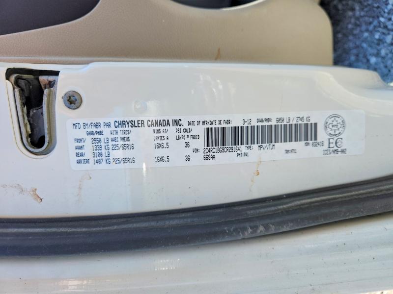 Продажа на аукционе авто 2012 Chrysler Town & Country, vin: 2C4RC1BG9CR291641, номер лота: 61489386