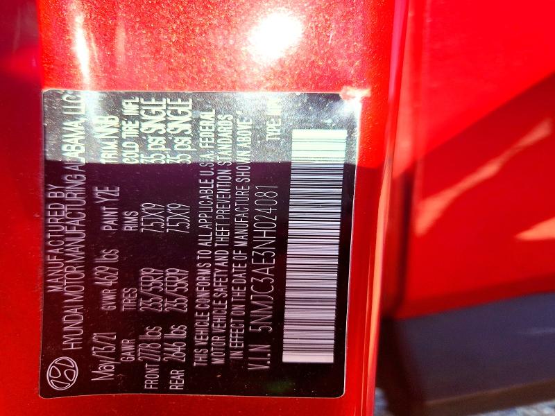 Aukcja sprzedaży 2022 Hyundai Tucson, vin: 5NMJC3AE3NH024081, numer aukcji: 62379436