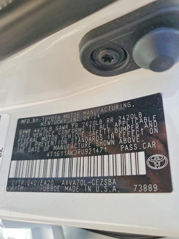 62879106 :رقم المزاد ، 4T1G11AK3RU921471 vin ، 2024 Toyota Camry مزاد بيع