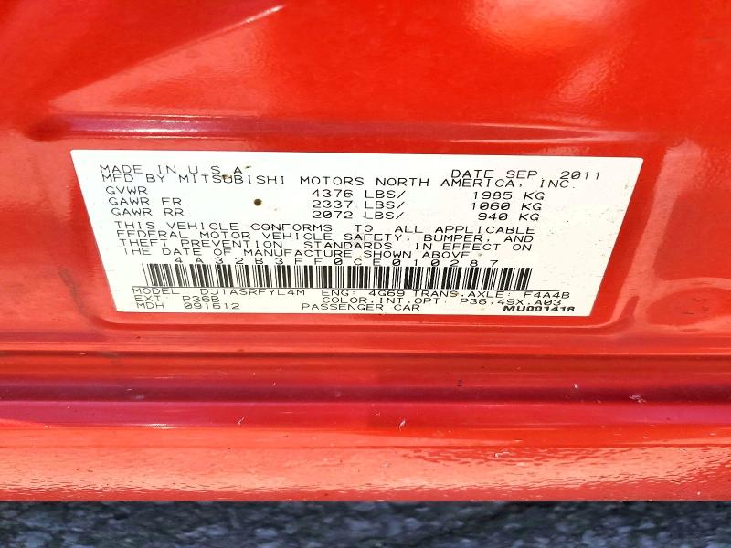 Продаж на аукціоні авто 2012 Mitsubishi Galant, vin: 4A32B3FF0CE010287, номер лоту: 61085026