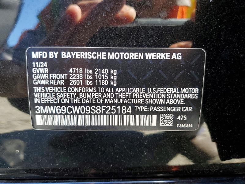 Продаж на аукціоні авто 2025 Bmw 330i, vin: 3MW69CW09S8F25184, номер лоту: 60439166
