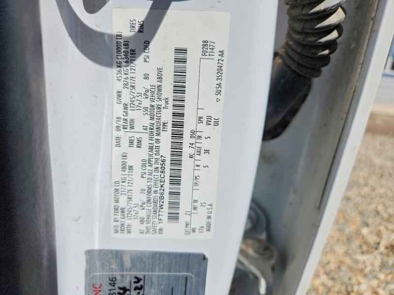Aukcja sprzedaży 2019 Ford F250, vin: 1FT7W2B62KEC80567, numer aukcji: 85994895