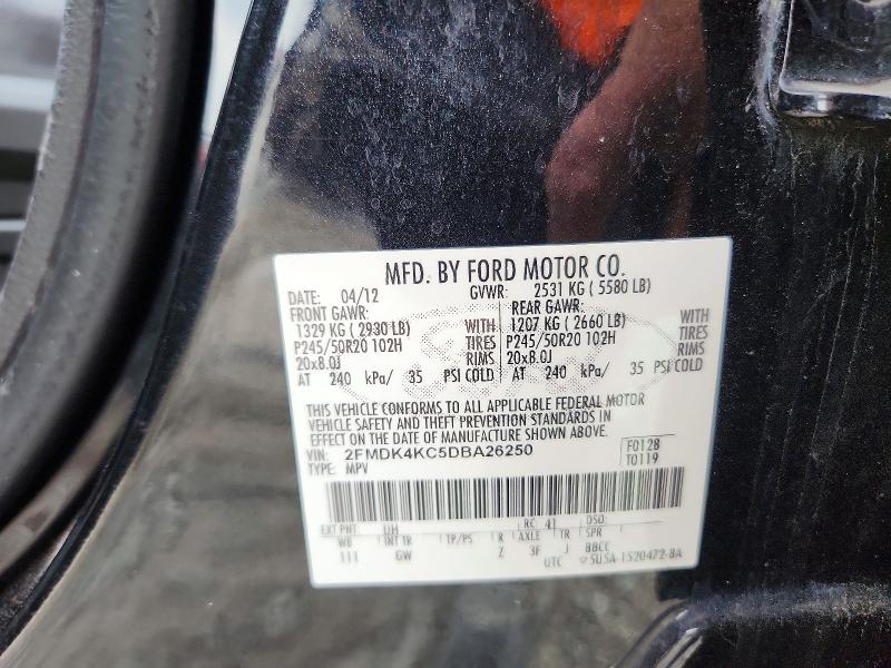60488196 :رقم المزاد ، 2FMDK4KC5DBA26250 vin ، 2013 Ford Edge مزاد بيع