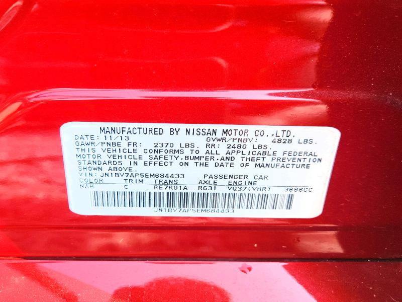 Продаж на аукціоні авто 2014 Infiniti Q50, vin: JN1BV7AP5EM684433, номер лоту: 63361016