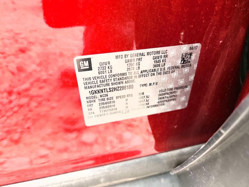 Продажа на аукционе авто 2017 Gmc Acadia, vin: 1GKKNTLS2HZ286180, номер лота: 60634036