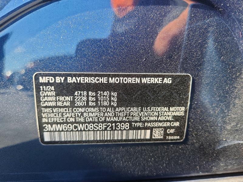 Aukcja sprzedaży 2025 Bmw 330i, vin: 3MW69CW08S8F21398, numer aukcji: 61606696