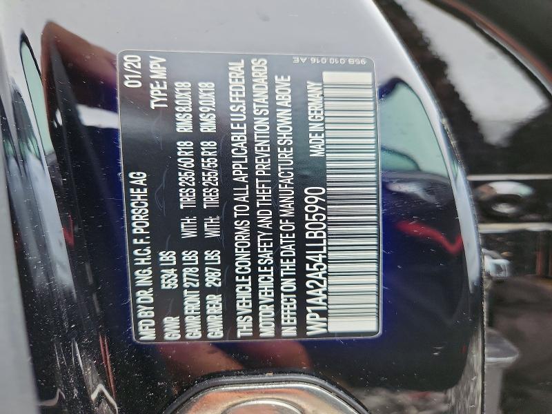 2020 Porsche Macan მანქანა იყიდება აუქციონზე, vin: WP1AA2A54LLB05990, აუქციონის ნომერი: 59706826