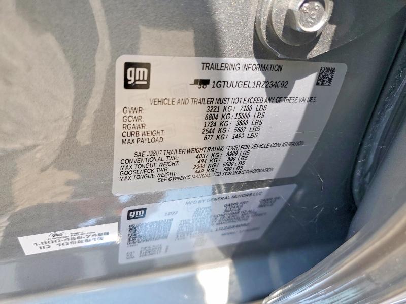 2024 Gmc Sierra მანქანა იყიდება აუქციონზე, vin: 1GTUUGEL1RZ234092, აუქციონის ნომერი: 41632986