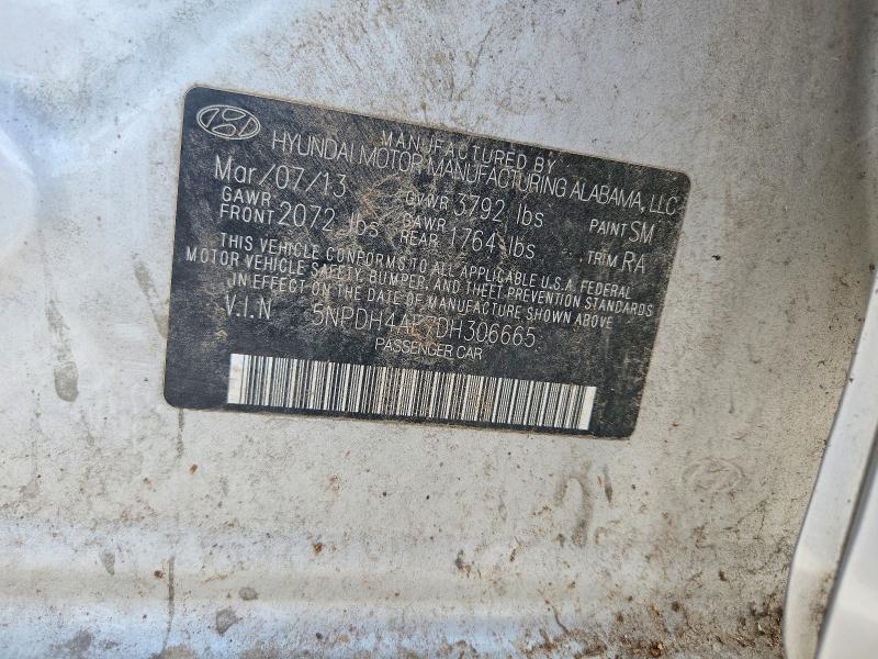 60620336 :رقم المزاد ، 5NPDH4AE7DH306665 vin ، 2013 Hyundai Elantra مزاد بيع
