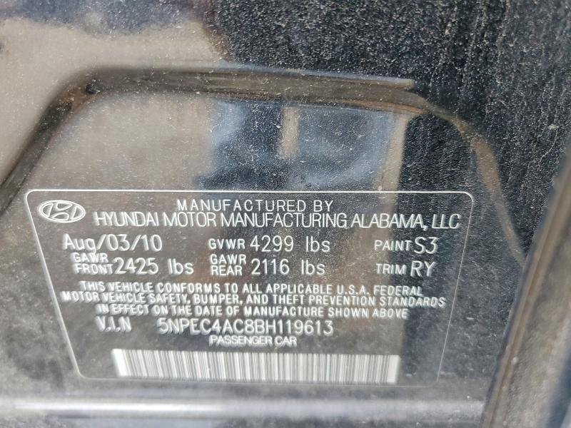 Продаж на аукціоні авто 2011 Hyundai Sonata, vin: 5NPEC4AC8BH119613, номер лоту: 62781316