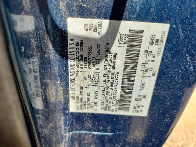Продаж на аукціоні авто 2000 Ford F150, vin: 1FTZX1726YNB69776, номер лоту: 60073266