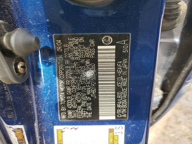 Aukcja sprzedaży 2005 Lexus Is 300, vin: JTHBD192150095360, numer aukcji: 61684136