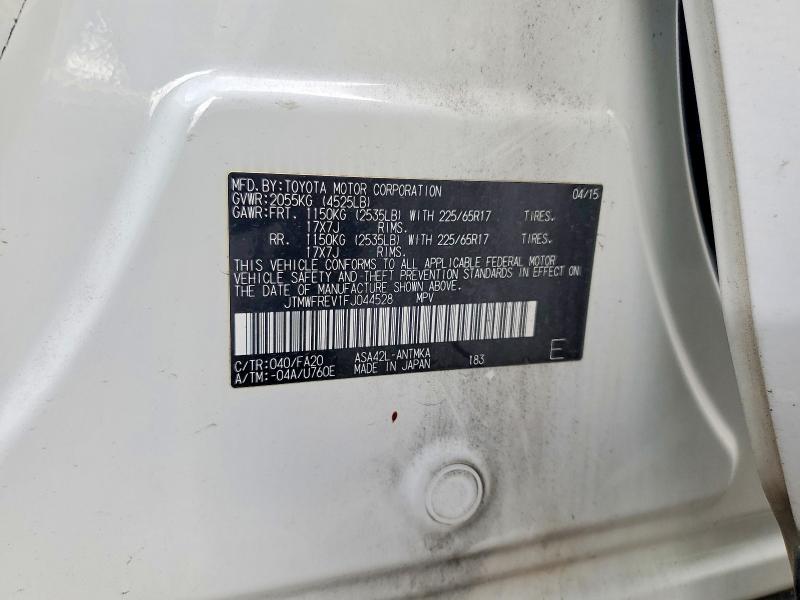 2015 Toyota Rav4 მანქანა იყიდება აუქციონზე, vin: JTMWFREV1FJ044528, აუქციონის ნომერი: 62466946