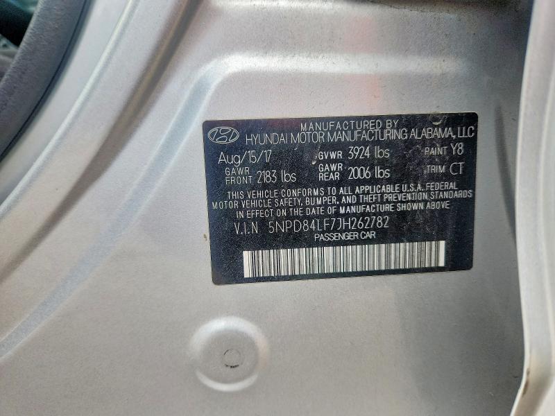 Продажа на аукционе авто 2018 Hyundai Elantra, vin: 5NPD84LF7JH262782, номер лота: 59399656