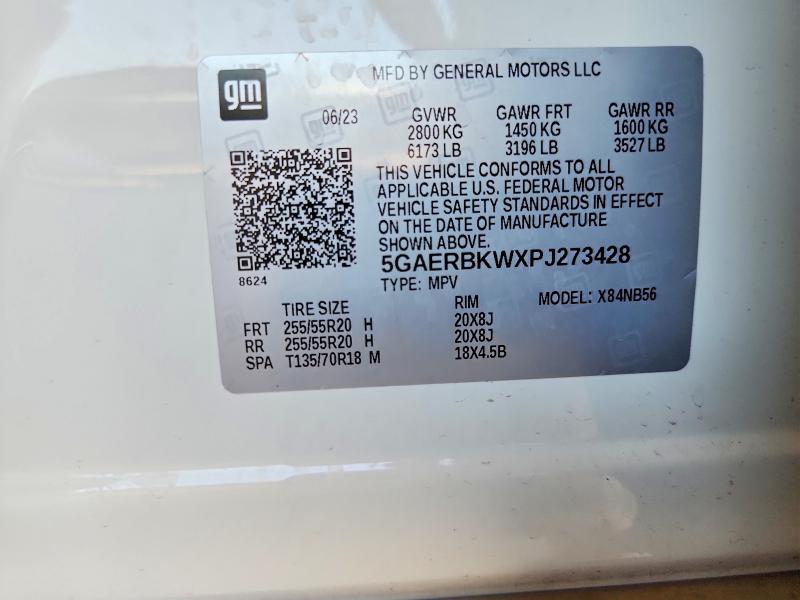 2023 Buick Enclave მანქანა იყიდება აუქციონზე, vin: 5GAERBKWXPJ273428, აუქციონის ნომერი: 60135666