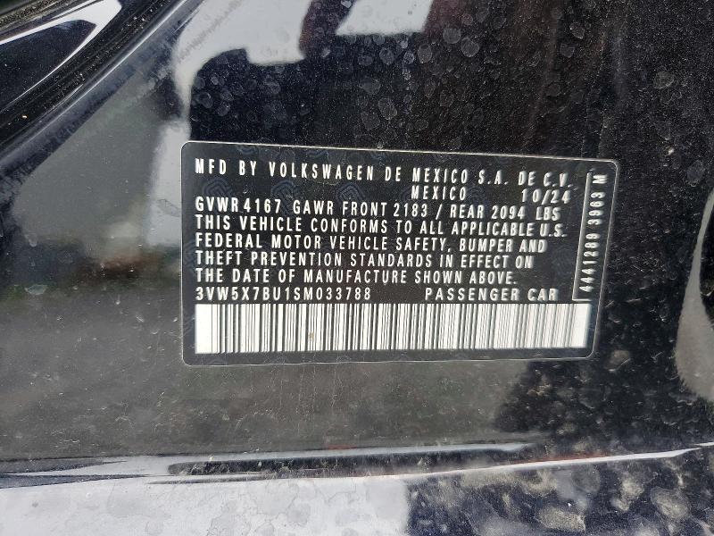 2025 Volkswagen Jetta მანქანა იყიდება აუქციონზე, vin: 3VW5X7BU1SM033788, აუქციონის ნომერი: 60573916