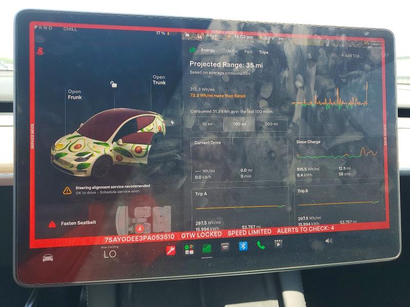 61284026 :رقم المزاد ، 7SAYGDEE3PA053510 vin ، 2023 Tesla Model Y مزاد بيع