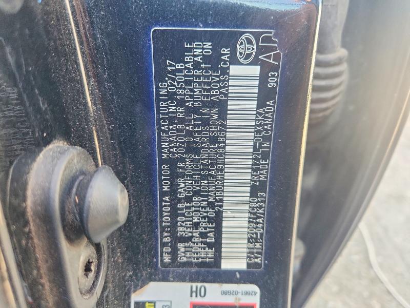 2017 Toyota Corolla მანქანა იყიდება აუქციონზე, vin: 2T1BURHE9HC848672, აუქციონის ნომერი: 61765576