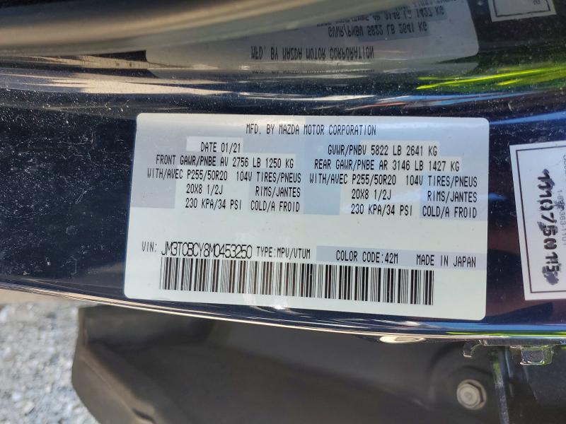 Продаж на аукціоні авто 2021 Mazda Cx-9, vin: JM3TCBCY8M0453250, номер лоту: 62767796