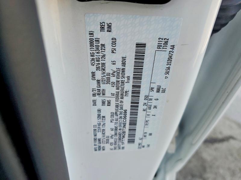 Продаж на аукціоні авто 2022 Ford F250, vin: 1FT7W2BT3NEC06696, номер лоту: 62425516