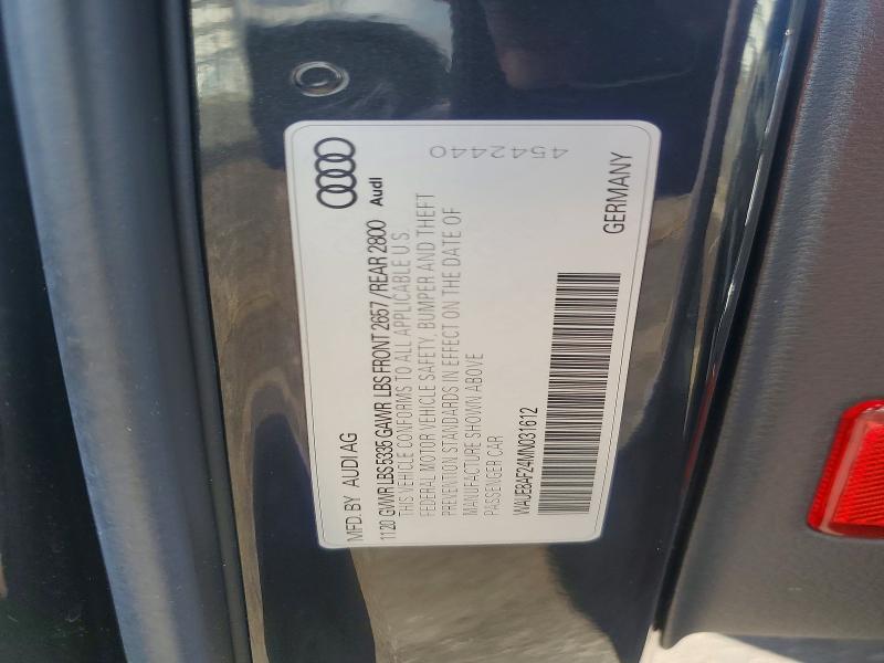62912916 :رقم المزاد ، WAUE8AF24MN031612 vin ، 2021 Audi A6 مزاد بيع