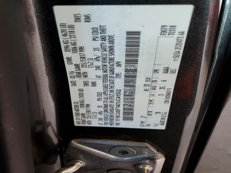 Aukcja sprzedaży 2016 Ford Escape, vin: 1FMCU0F74GUC41502, numer aukcji: 60942616
