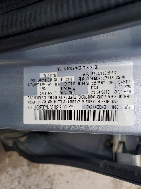 Продаж на аукціоні авто 2018 Mazda Cx-5, vin: JM3KFBBM1J0341242, номер лоту: 60233506