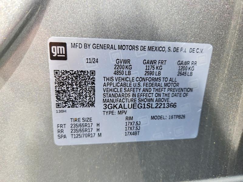 2025 Gmc Terrain მანქანა იყიდება აუქციონზე, vin: 3GKALUEG1SL221366, აუქციონის ნომერი: 61217686