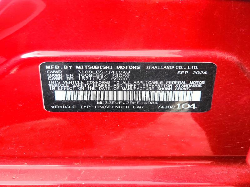 Продажа на аукционе авто 2024 Mitsubishi Mirage, vin: ML32FUFJ2RHF14984, номер лота: 55477116