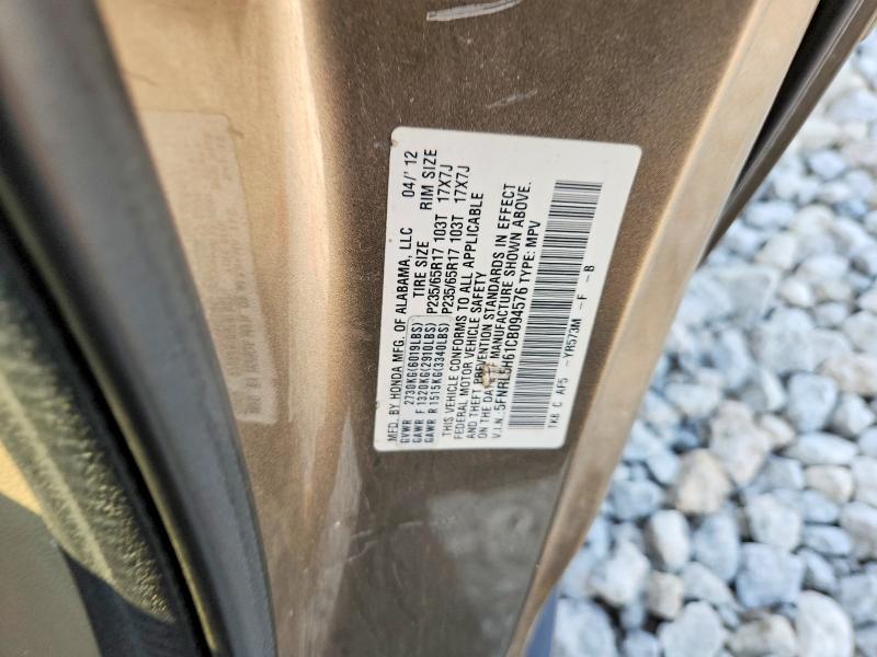Продажа на аукционе авто 2012 Honda Odyssey, vin: 5FNRL5H61CB094576, номер лота: 60801596