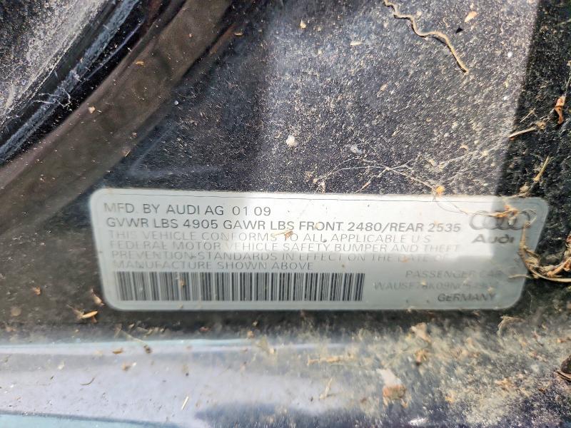 2009 Audi A4 მანქანა იყიდება აუქციონზე, vin: WAUSF78K09N054904, აუქციონის ნომერი: 58899896