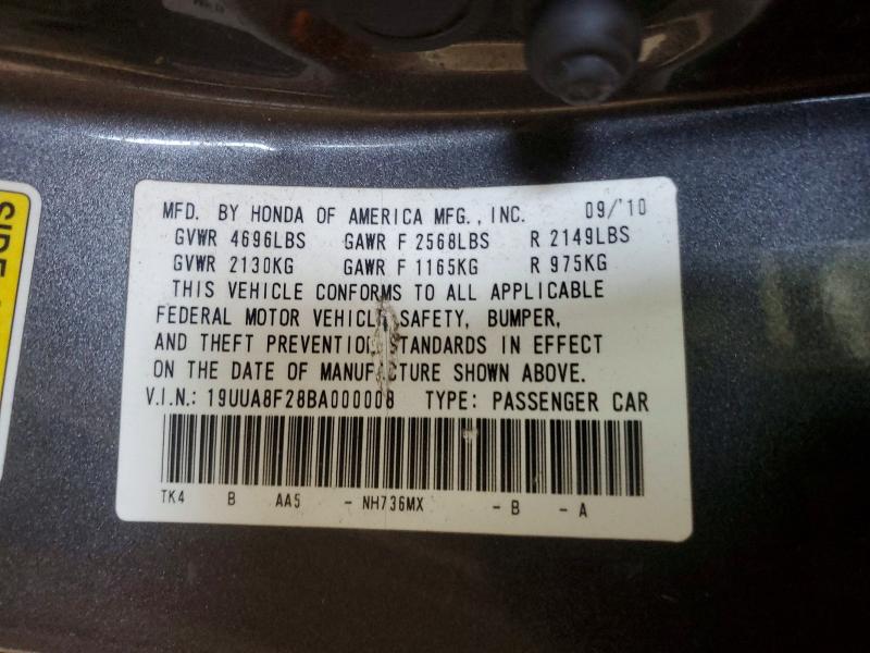 Aukcja sprzedaży 2011 Acura Tl, vin: 19UUA8F28BA000008, numer aukcji: 61902286