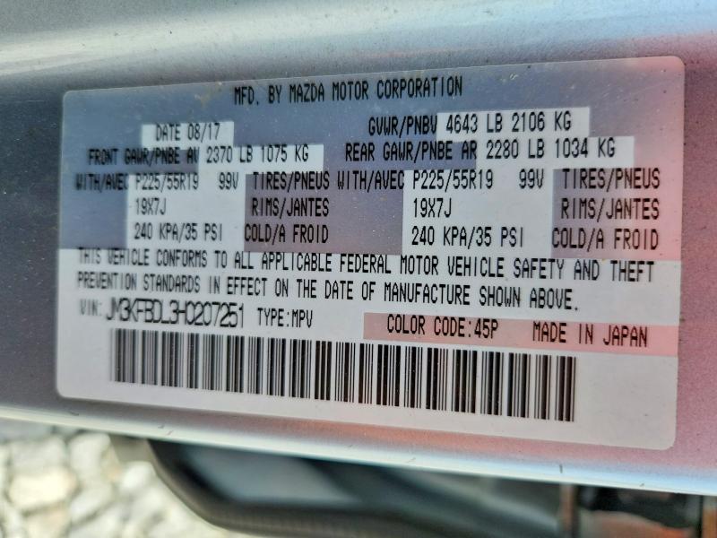 60243676 :رقم المزاد ، JM3KFBDL3H0207251 vin ، 2017 Mazda Cx-5 مزاد بيع