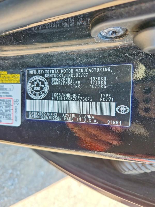 62851026 :رقم المزاد ، 4T1BE46K67U676073 vin ، 2007 Toyota Camry مزاد بيع