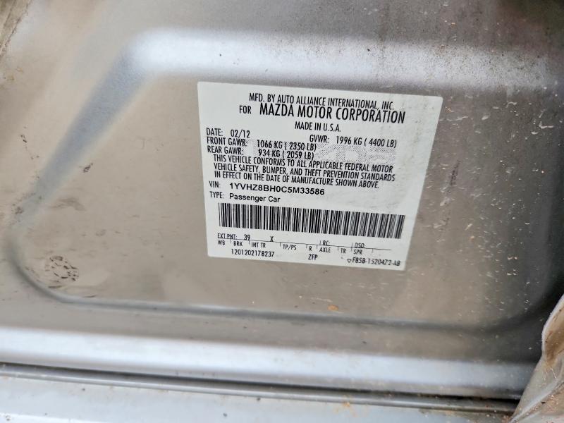 58826966 :رقم المزاد ، 1YVHZ8BH0C5M33586 vin ، 2012 Mazda 6 مزاد بيع