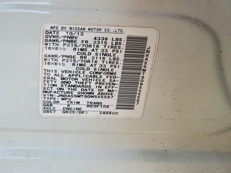 Продажа на аукционе авто 2013 Nissan Rogue, vin: JN8AS5MT9DW555567, номер лота: 62815666