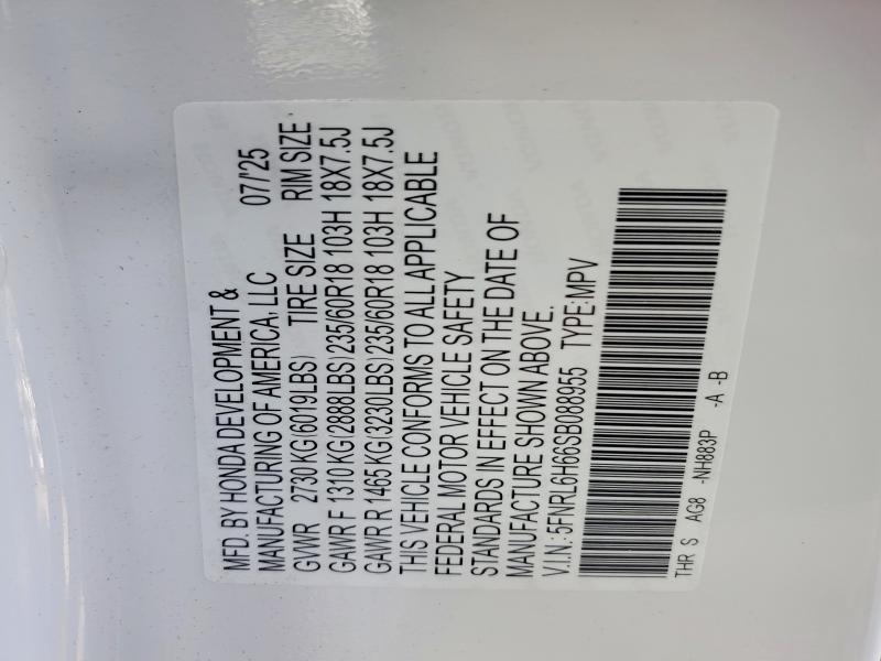 Продажа на аукционе авто 2025 Honda Odyssey, vin: 5FNRL6H66SB088955, номер лота: 61356556