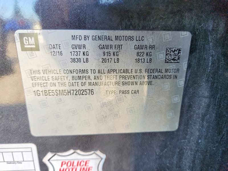 63256216 :رقم المزاد ، 1G1BE5SM5H7202576 vin ، 2017 Chevrolet Cruze مزاد بيع