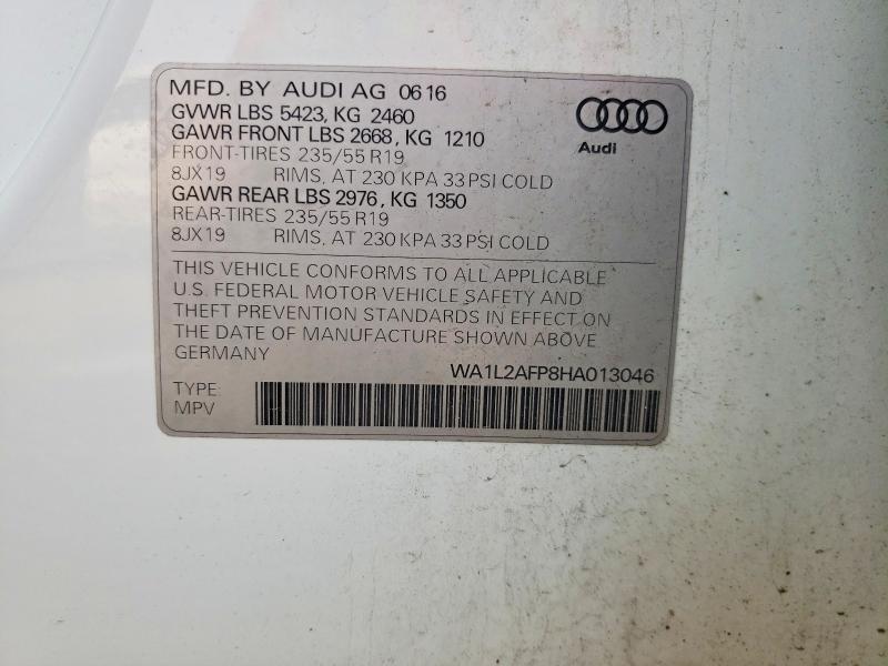 Aukcja sprzedaży 2017 Audi Q5, vin: WA1L2AFP8HA013046, numer aukcji: 60666216