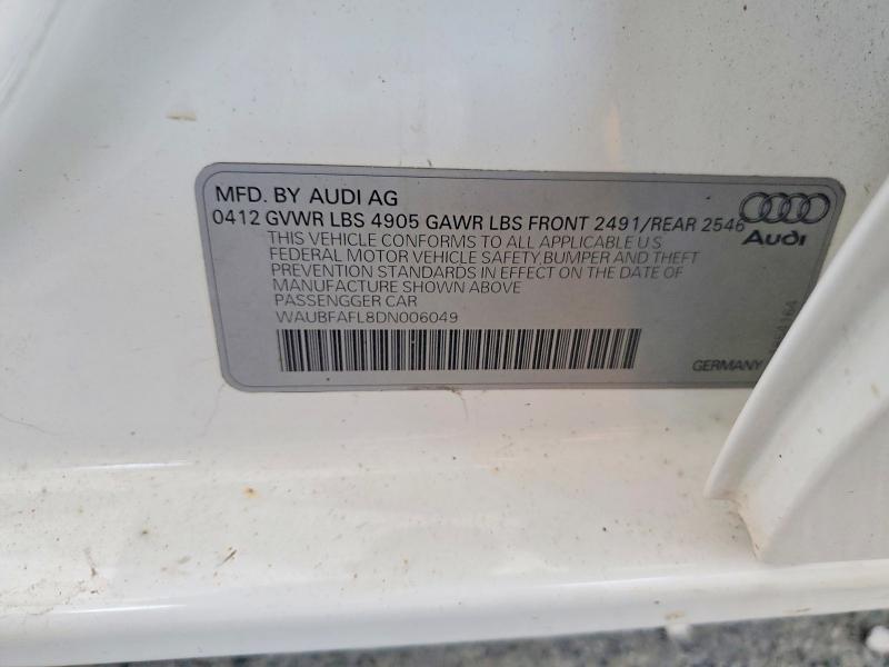 Aukcja sprzedaży 2013 Audi A4, vin: WAUBFAFL8DN006049, numer aukcji: 59355556