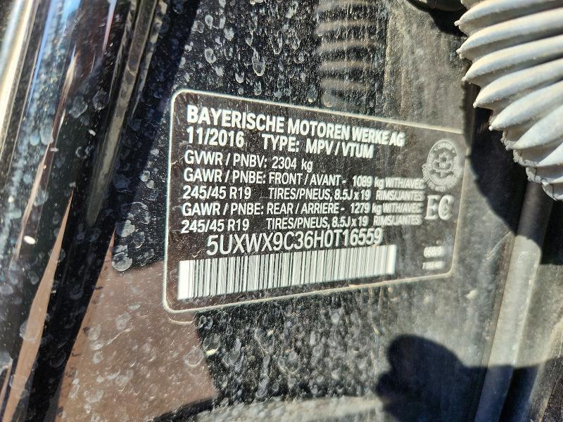 Продаж на аукціоні авто 2017 Bmw X3, vin: 5UXWX9C36H0T16559, номер лоту: 62526026