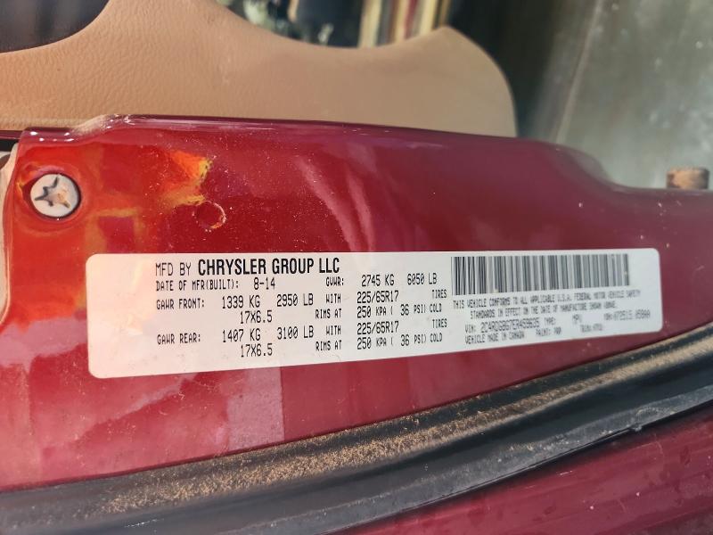 61796156 :رقم المزاد ، 2C4RDGBG7ER459635 vin ، 2014 Dodge Grand Caravan مزاد بيع